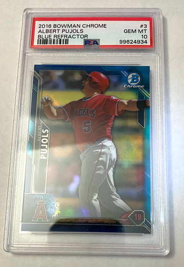 Albert Pujols 2016 Bowman Chrome Blue Refractor PSA 10