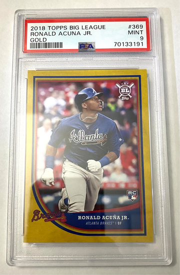 Ronald Acuna Jr. 2018 Topps Big League Gold #369 PSA 9