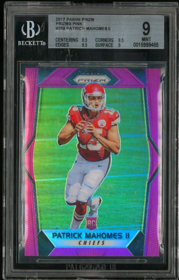 2017 Prizm Patrick Mahomes Pink #269 BGS 9