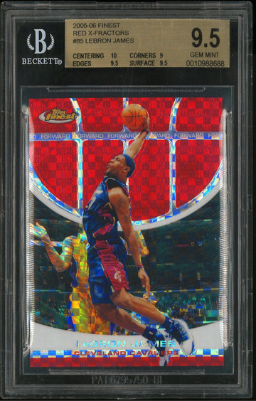 2005-06 Topps Finest LeBron James Red Xfractor /139 BGS 9.5