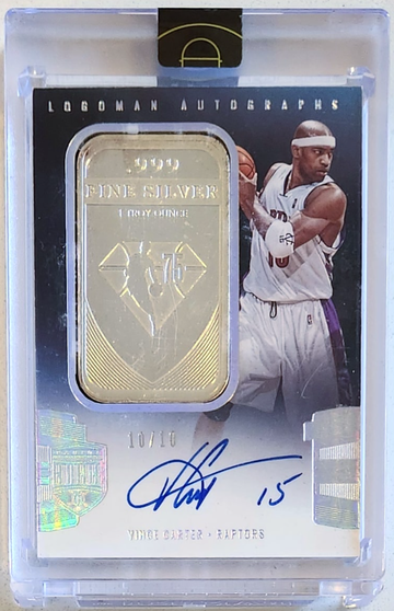 2021-22 Eminence Vince Carter Logoman Autographs Silver Bar Auto /10