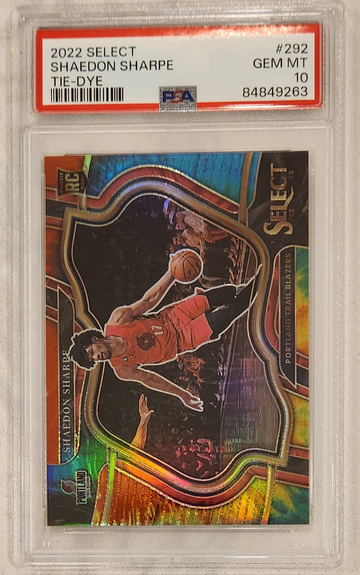 2022 Panini Select Shaedon Sharpe Tie-Dye Courtside RC /25 PSA 10 GEM MINT 