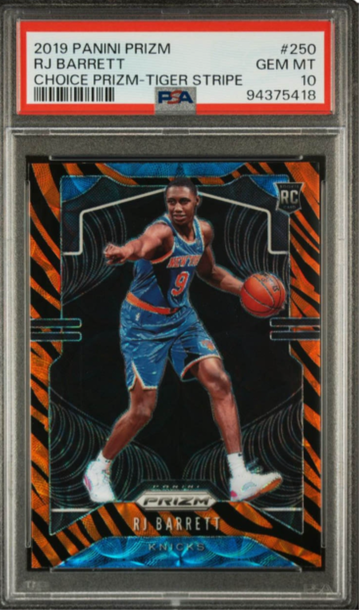 2019 Panini Prizm RJ Barrett Tiger Prizm PSA 10 GEM MINT RC Case Hit SSP