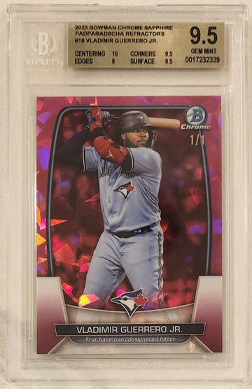 2023 Bowman Chrome Sapphire Padparadscha Refractors Vladimir Guerrero 1/1 BGS 9.5