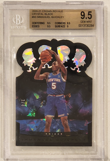 2020 Crown Royale Immanuel Quickley Crystal Black /4 RC BGS 9.5 GEM MINT 
