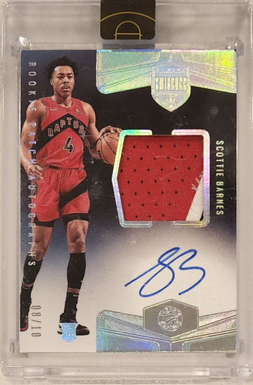 2020 Eminence Scottie Barnes Rookie Patch Auto RPA /10 Game-Worn 3 Color Patch Sealed