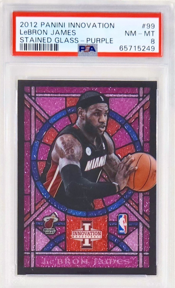 2012 Innovation Lebron James Stained Glass Purple SSP PSA 8 Case Hit NM-MT **4 TOTAL GRADED BY PSA**