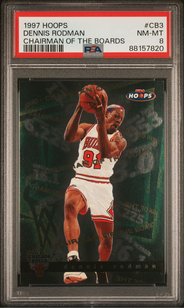 1997 Hoops Dennis Rodman Chairman of the Boards PSA 8