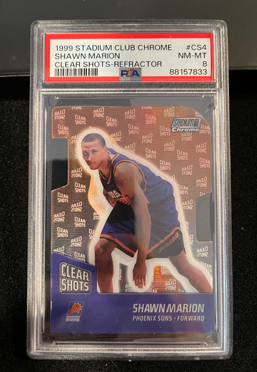 1999 Stadium Club Chrome Shawn Marion Clear Shots Refractor PSA 8