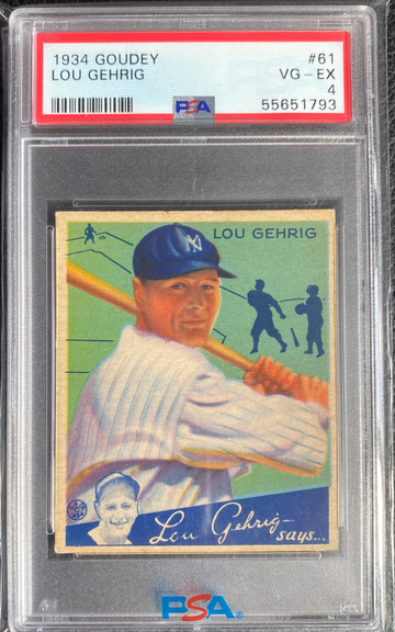 1934 Goudey Lou Gehrig #61 PSA 4