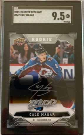 2019-20 Upper Deck UD MVP - Cale Makar RC - Silver Script SGC 9.5 Mint MT+