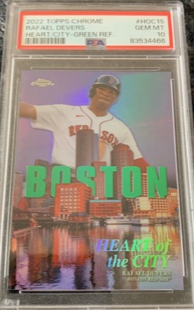 2022 Topps Chrome Heart of the City Green Refractors - Rafael Devers - PSA 10 Gem Mint GM