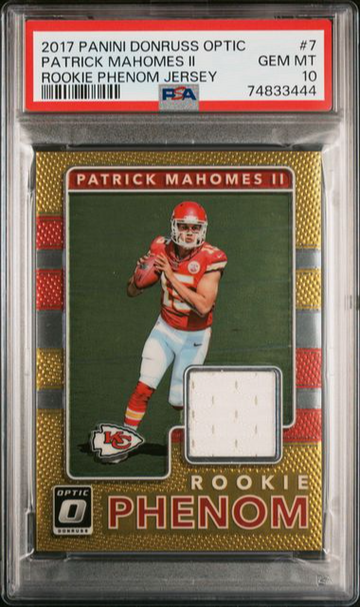 2017 Panini Donruss Optic Rookie Phenom Jersey Patrick Mahomes II PSA 10
