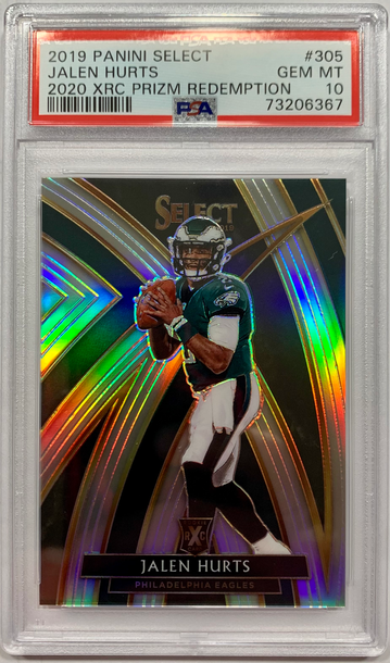 2019 Panini Select 2020 XRC Prizm Redemption Jalen Hurts PSA 10