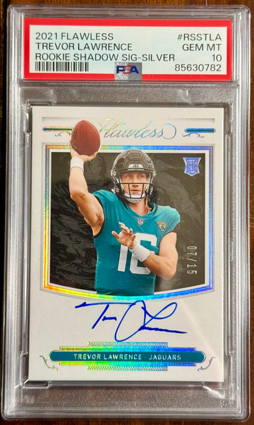 2021 Panini Flawless Trevor Lawrence Rookie Shadow Signatures Silver PSA 10