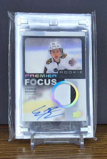 2023-24 UD Premier Connor Bedard Auto Patch #/50!