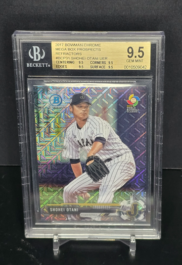 2017 Bowman Chrome Mega Shohei Ohtani Rookie Refractor. BGS true 9.5 