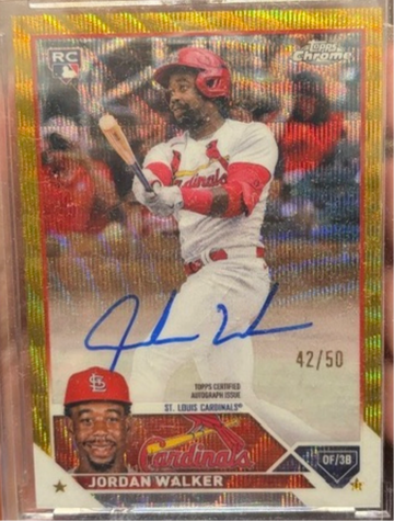 2023 Topps Chrome Jordan Walker Rookie Gold Wave /50 Auto