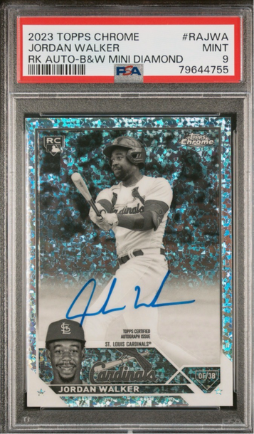 2023 Topps Chrome Jordan Walker B&W Mini Diamond RC Auto PSA 9 #RAJWA