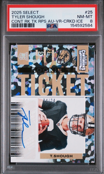 2025 Panini Select Contenders Tyler Shough #25 Cracked Ice Rookie Auto (V) /24