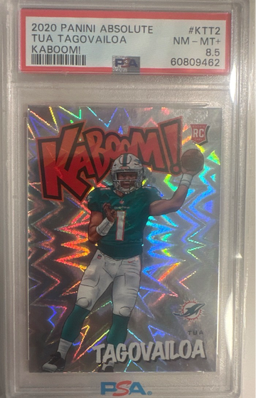 2020 Panini Absolute Tua Tagovailoa Kaboom SSP RC Rookie #K-TT2 Dolphins PSA 8.5