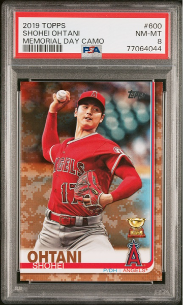 2019 Topps #600 Shohei Ohtani Camo /25 PSA 8