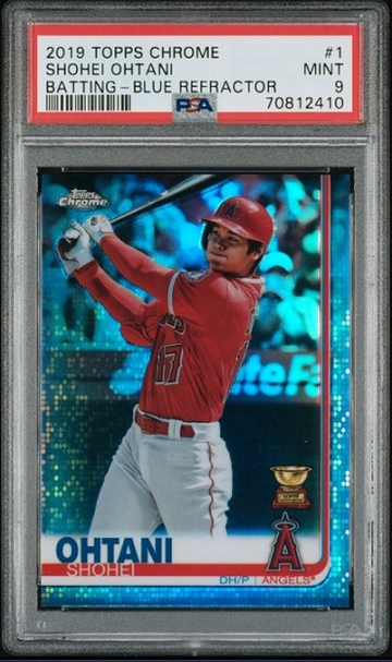 2019 Topps Chrome #1 Shohei Ohtani Blue Refractor /150 Rookie Cup PSA 9