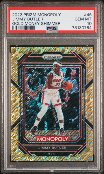 2022 Prizm Monolopoly JIMMY BUTLER Gold Shimmer /500 #46 PSA 10