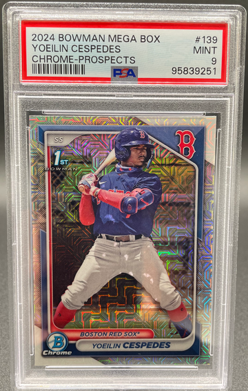 2024 Bowman Mega Box Yoeilin Cespedes Mojo Refractor PSA 9