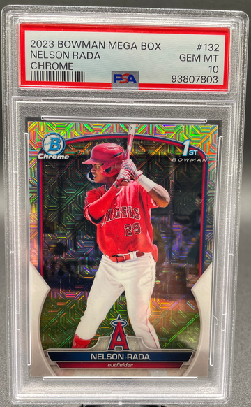 2023 Bowman Mega Box Nelson Rada Chrome Mojo Refractor PSA 10