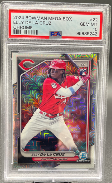 2024 Bowman Mega Box Elly De La Cruz Chrome Mojo Refractor PSA 10