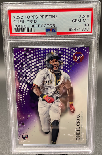 2022 Topps Pristine Oneil Cruz Purple Refractor /99 PSA 10