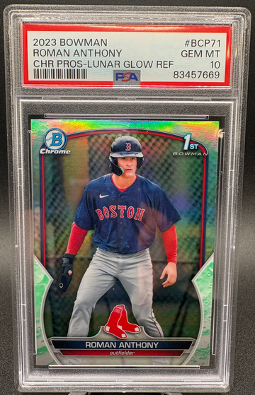 2023 Bowman Roman Anthony Chrome Lunar Glow Refractor PSA 10