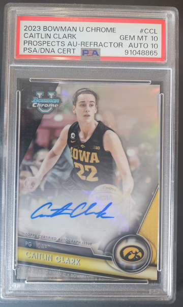 2023 Bowman U Caitlin Clark Refractor Autograph Psa 10
