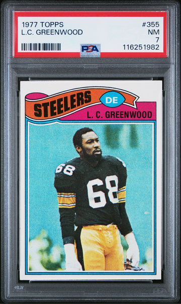 1977 Topps L.C. Greenwood #355 PSA 7 Pittsburgh Steelers graded vintage football