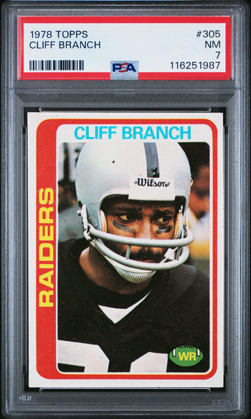1978 Topps Cliff Branch #305 PSA 7 Near Mint Oakland Raiders vintage football