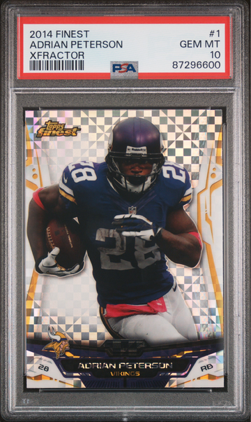 2014 Topps Finest Adrian Peterson #1 Xfractor PSA 10 Minnesota Vikings parallel