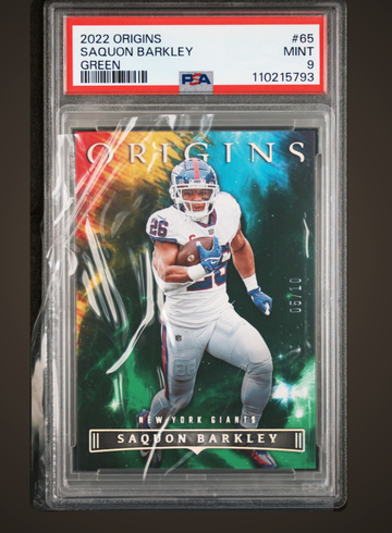 2022 origins green saquon Barkley Psa 9 /10