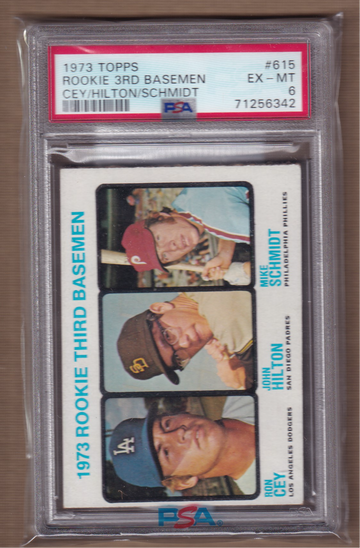 1973 Topps #615 Rookie 3B Cey/Hilton/Schmidt PSA 6