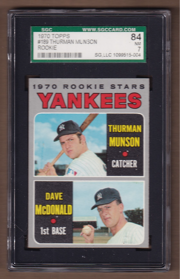 1970 Topps #189 Yankees Rookies Munson SGC 7 (84)