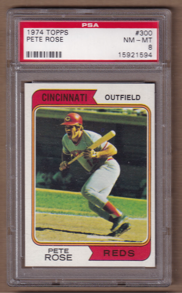 1974 Topps #300 Pete Rose PSA 8