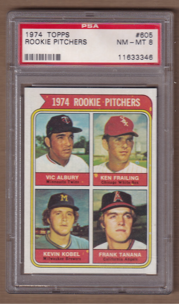 1974 Topps Rookie Pitchers Frank Tanana PSA 8