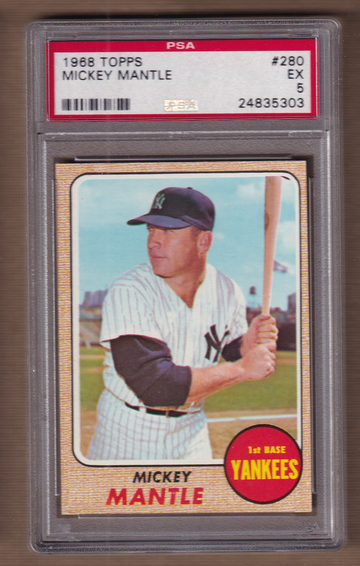 1968 Topps #280 Mickey Mantle PSA 5