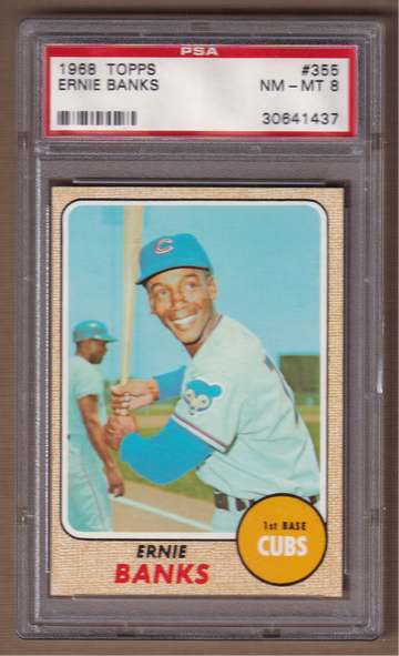 1968 Topps #355 Ernie Banks PSA 8