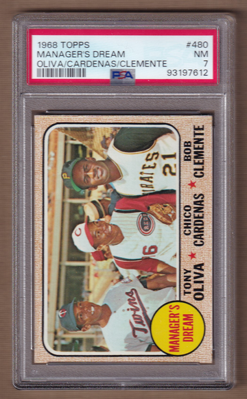 1968 Topps #480 Manager's Dream Clemente/Oliva PSA 7