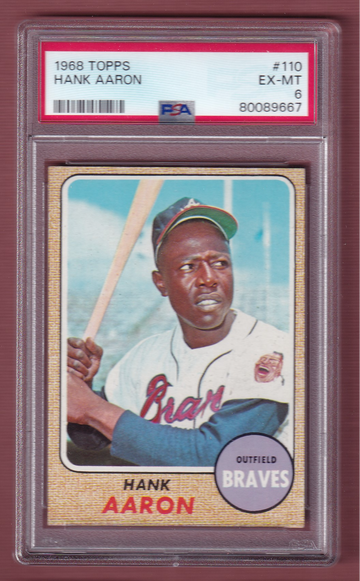 1968 Topps #110 Hank Aaron PSA 6