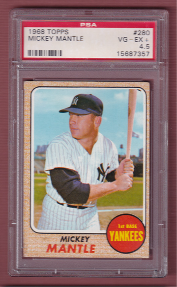 1968 Topps #280 Mickey Mantle PSA 4.5