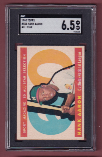 1960 Topps #566 Hank Aaron All Star SGC 6.5