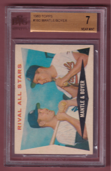 1960 Topps #160 Mantle/Boyer BVG 7