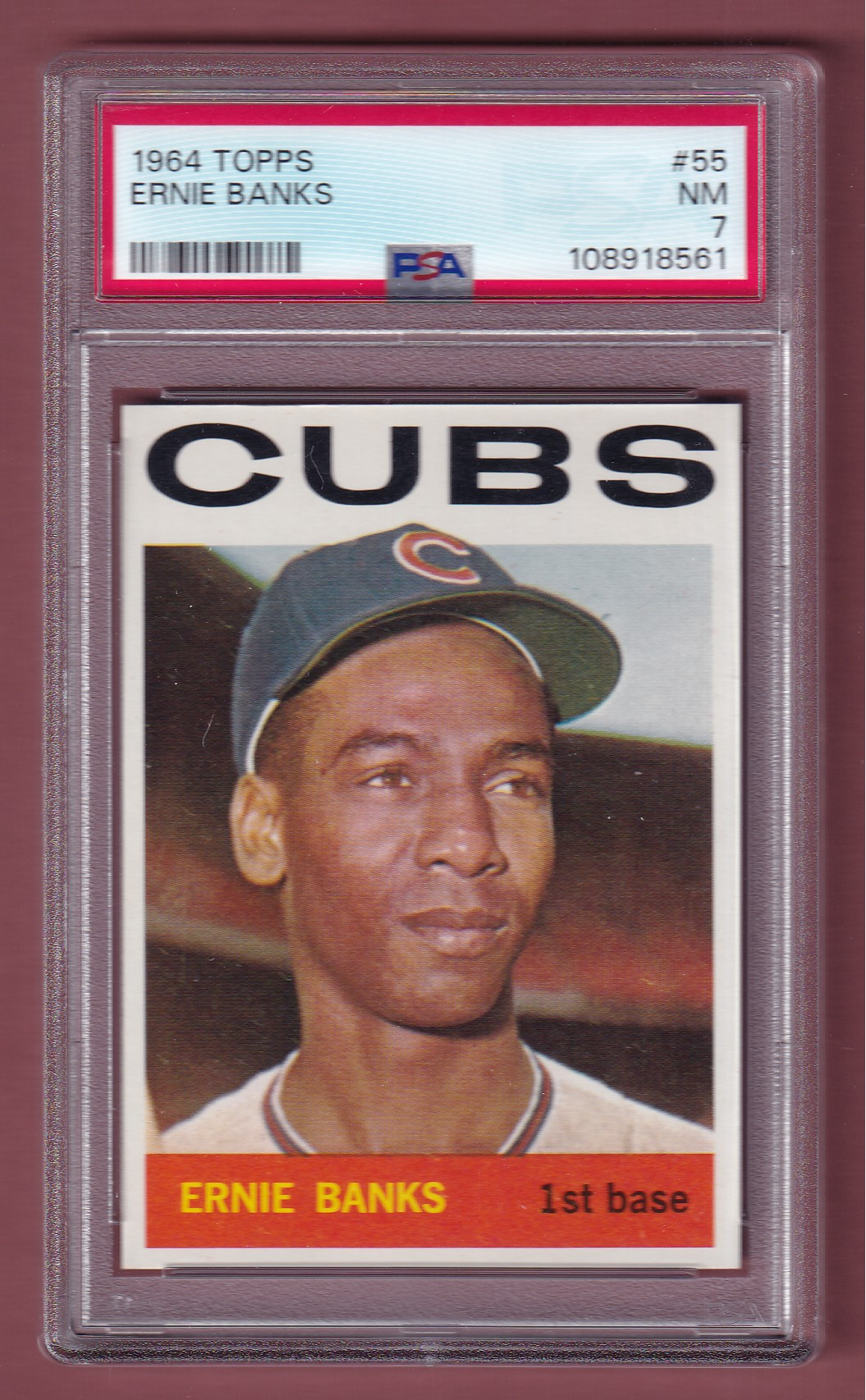 1964 Topps #55 Ernie Banks PSA 7